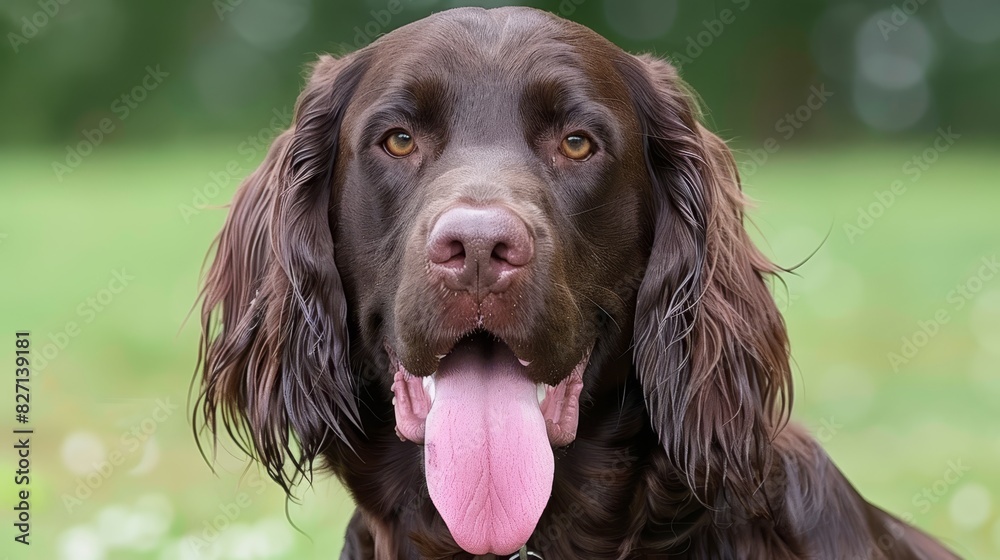  A close-up of a dog's tongue-out face with its hanging tongue