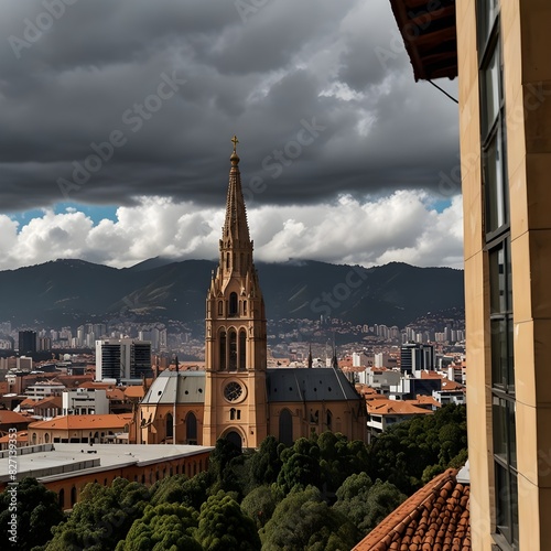 Bogota Downtown - Primate Cathedral of Bogotá seen from the Gabriel Garcia Marquez Cultural Center
 photo