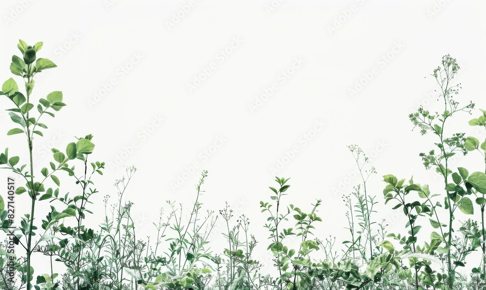 Delicate grasses on white background evoking a serene natural feeling Delicate grasses on white background evoking a serene natural feeling