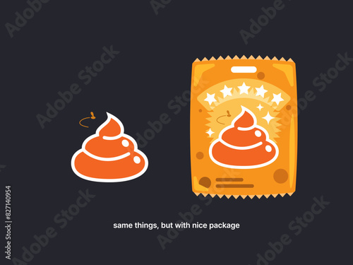 An elegantly packaged poop. Isolated Vector Illustration