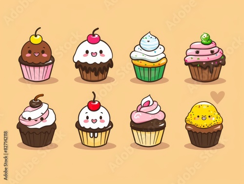 Bring your brand to life with adorable Kawaii Cupcake Characters  Visualize anthropomorphic cupcakes in a whimsical