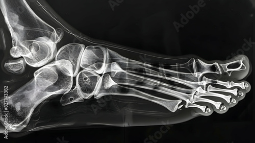 X-ray, radiograph of the right foot from for medical photo