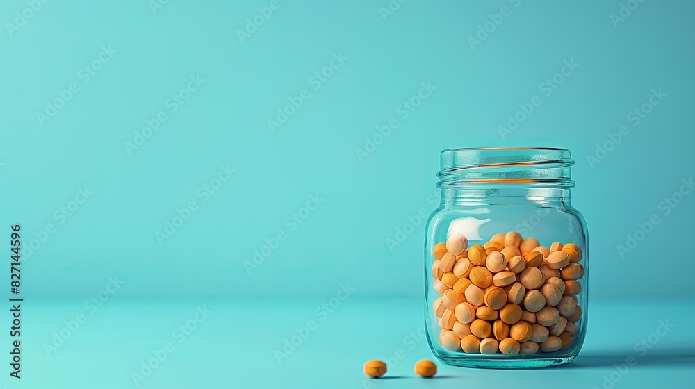 Minimalistic Jar Filled With Chickpeas on Light Blue Background Minimalistic Jar Filled With Chickpeas on Light Blue Background