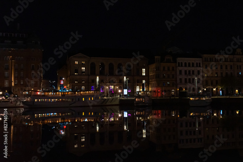 Photography night view of the city of Stockholm