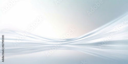 Ultra Wide High Tech Abstract Background with Fractal Horizon in White Tones