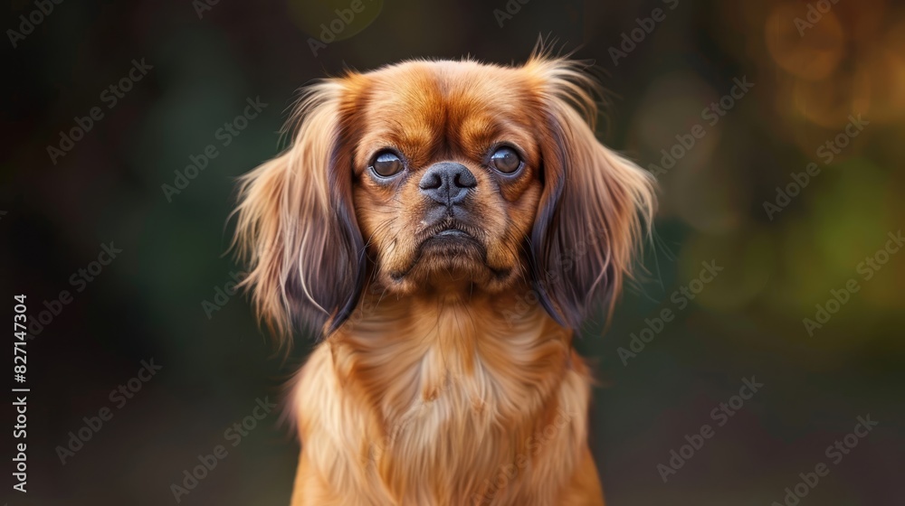 Naklejka premium A close-up of a dog's face with a blurred background and a blurred left side are key elements of this image