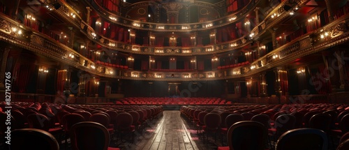 Classical concert in a grand opera house, Musical Celebration, 3D Render