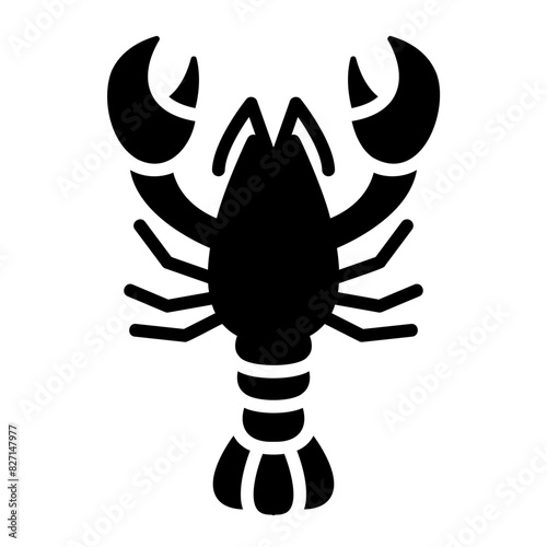 lobster glyph icon