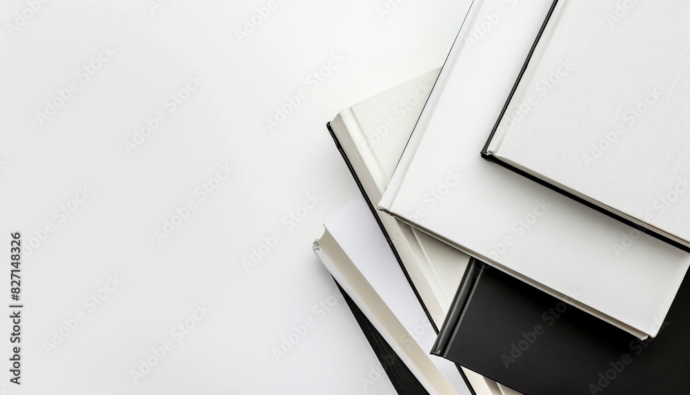 Minimalist Collection: Blank Books on White Background Minimalist Collection: Blank Books on White Background