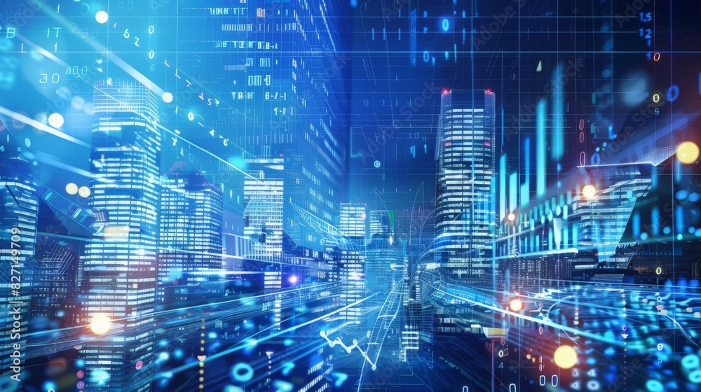Businesses leverage global networks and technology to drive economic growth, utilizing data analysis to optimize financial and banking services Businesses leverage global networks and technology to drive economic growth, utilizing data analysis to optimize financial and banking services