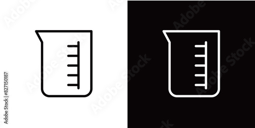 シンプルなビーカーのラインアイコン
