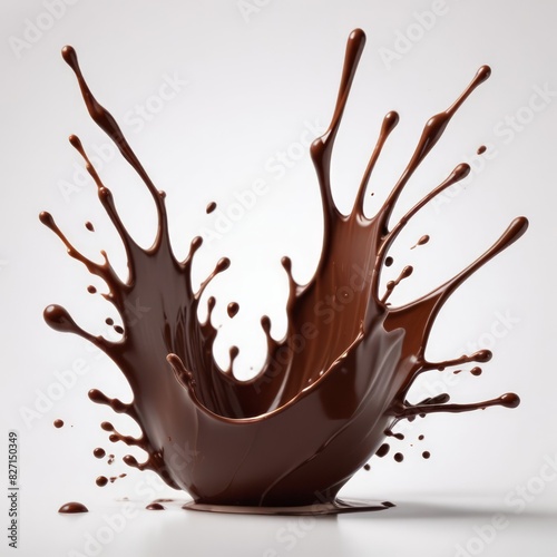 Splash of chocolate, cut out on white background