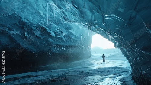 Discover enchanting ice caverns created by nature in Iceland close to the Jokursalon glacier lagoon, only accessible during the colder months. photo