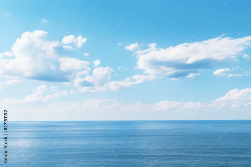 blue sky over the blue ocean