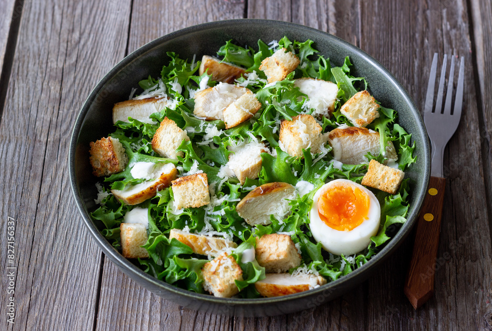 Caesar salad with chicken. Healthy eating. Diet. Caesar salad with chicken. Healthy eating. Diet.