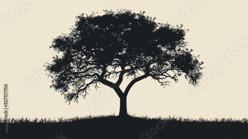 Tree. Abstract silhouette isolated on light background