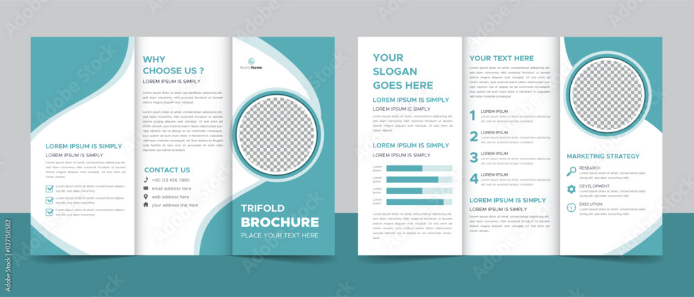 Creative Corporate Modern Business Trifold Brochure Template Design. Creative Corporate Modern Business Trifold Brochure Template Design.