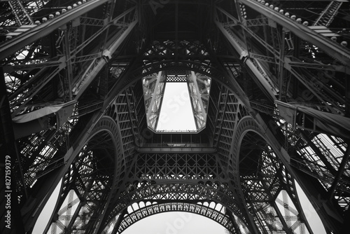 The Eiffel Tower's iron lattice structure is both aesthetically pleasing and structurally sound, an architectural wonder photo