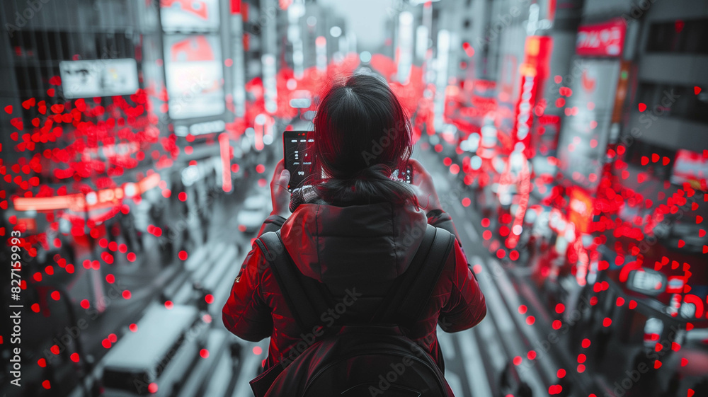 Futuristic cityscape with network connections, data transfer concept, digital technology background, aerial view of urban area at night. Futuristic cityscape with network connections, data transfer concept, digital technology background, aerial view of urban area at night.