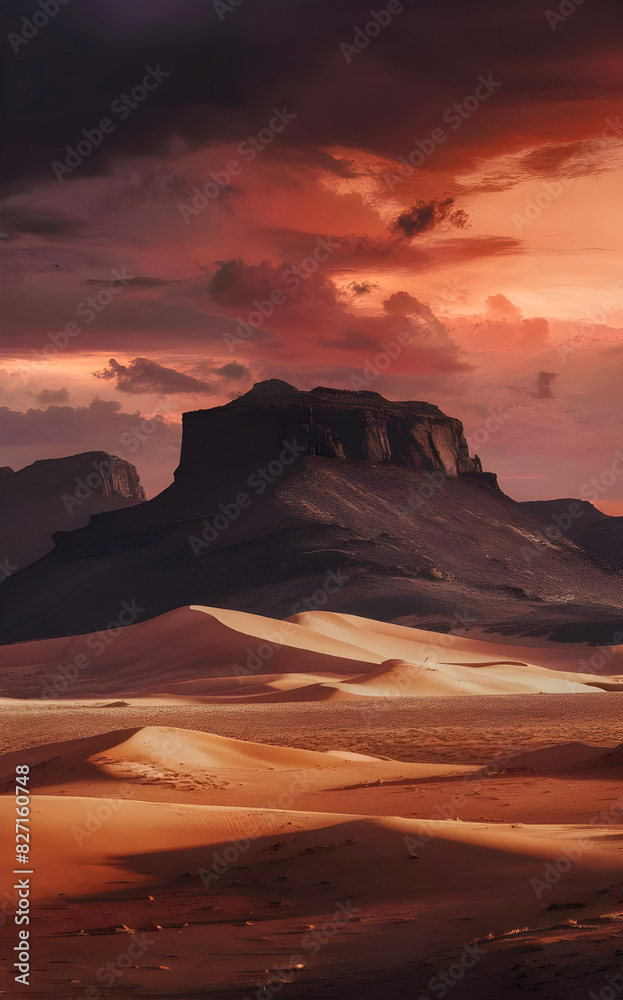 Naklejka premium Sands of Solitude | Namib Desert’s Tranquil Dunes