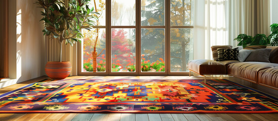 modern colorful rug floral pattern concept design