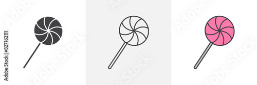 Candy graphics. Lollipop vector. Sucker lolipop symbol.