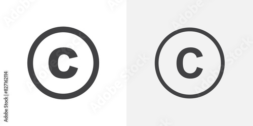 Copyright graphics. Trademark copyright C reserved vector. Business product license C letter symbol. Copyright protection legal C vector.