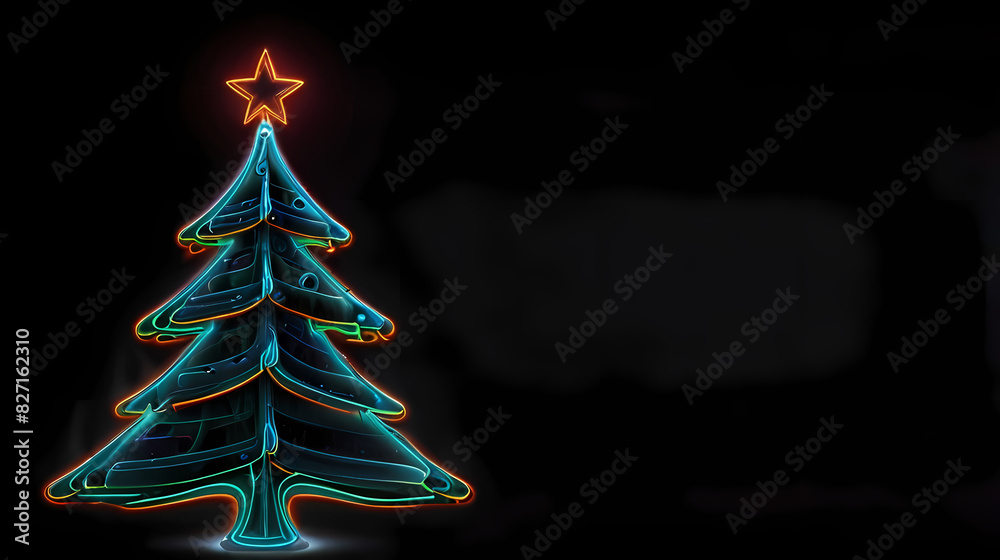 Neon Lighting In The Shape Of Christmas Tree Background
Neon Lighting In The Shape Of Christmas Tree Background