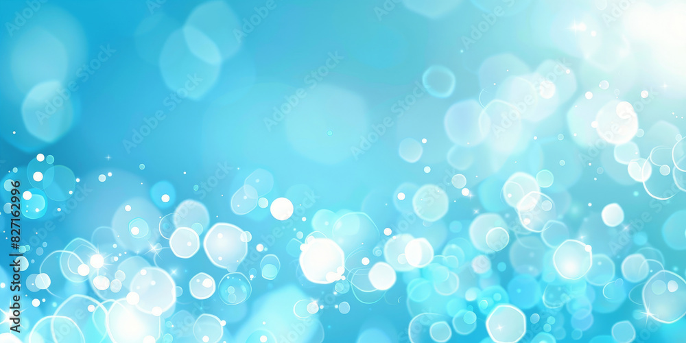 Bright bokeh lights in soft blue and white hues creating a fresh and airy atmosphere with shimmering orbs and gentle focus
