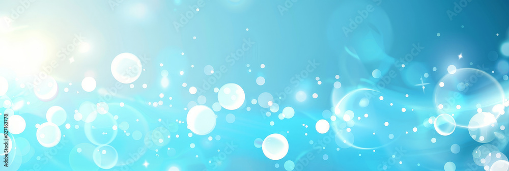 Bright bokeh lights in soft blue and white hues creating a fresh and airy atmosphere with shimmering orbs and gentle focus
