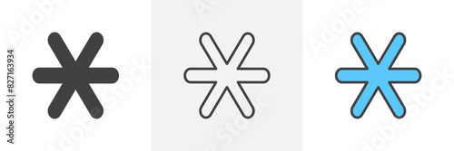 Asterisk vector set. Password or passcode asterisk icon.