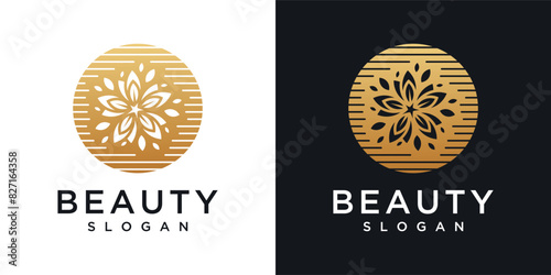 Flower logo design concept, beauty or spa logo template