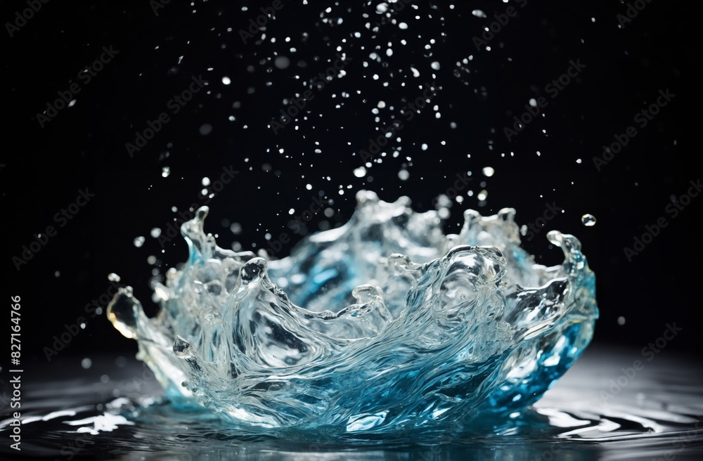 Illustration of Water Splash on Dark Background Illustration of Water Splash on Dark Background