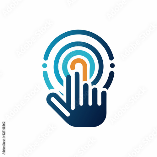 Modern Digital Touch Finger Logo Design vector art, Usable for Business and Technology Company. photo