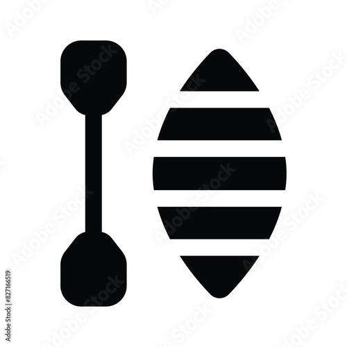 Modern icon of rafting boat, customizable vector of canoe