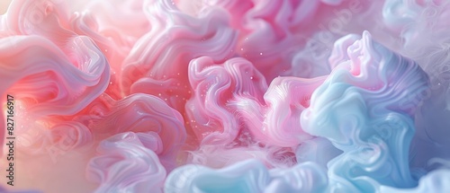 Design a digital CG 3D rendering of cotton candy swirls photo