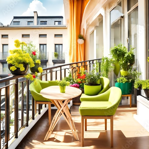 Fototapeta Naklejka Na Ścianę i Meble -  outdoor cafe with flowers