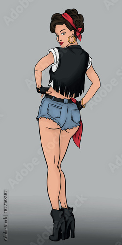 Illustration of pin up girl