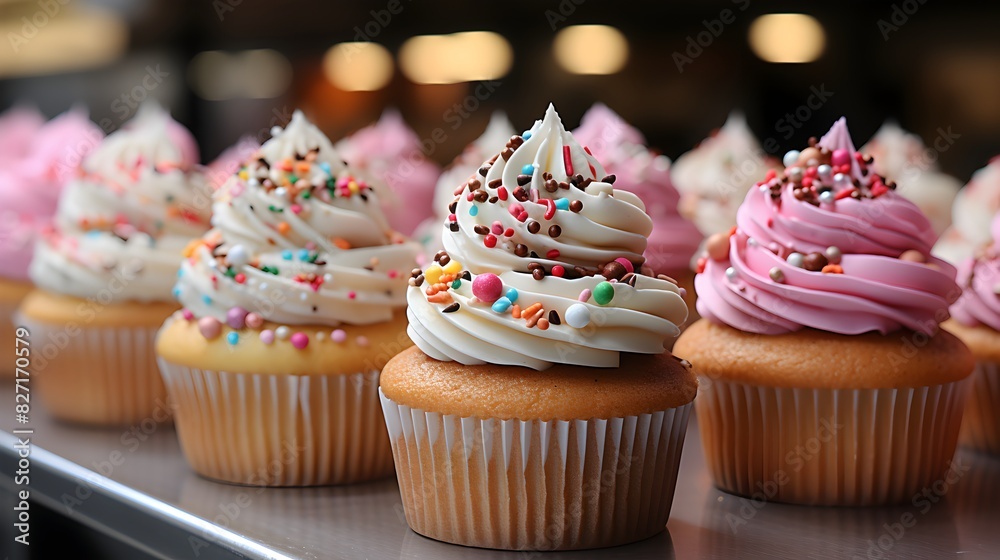 Cupcakes with smooth creamy frosting Cupcakes with smooth creamy frosting
