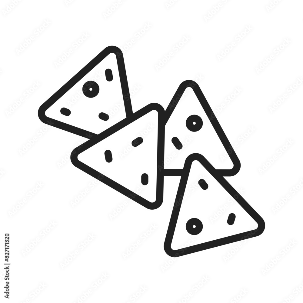 Nachos Icon vector image. Suitable for mobile apps, web apps and print media Nachos Icon vector image. Suitable for mobile apps, web apps and print media