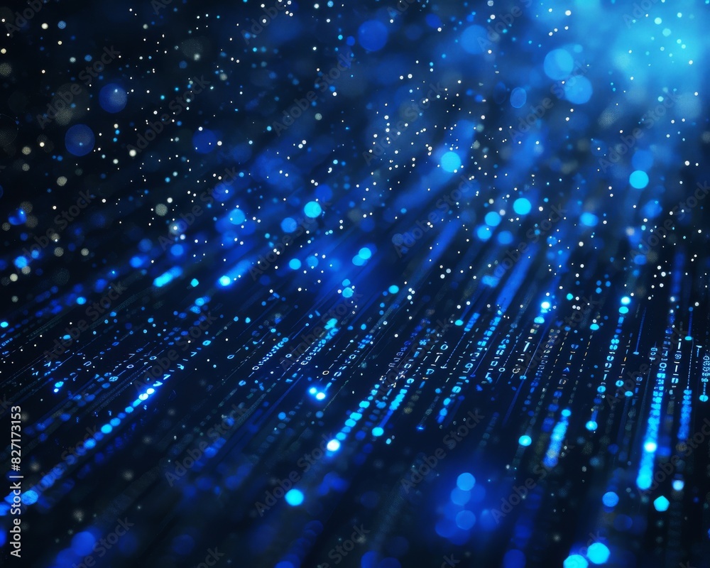 Fototapeta premium Digital Galaxy A galaxy made of binary code with a clear area for text