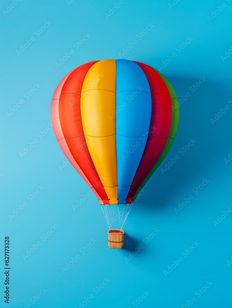 Fototapeta premium Hot air balloon on blue background