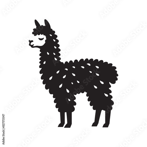 Clean and simple Alpaca silhouette vector Alpaca illustration
