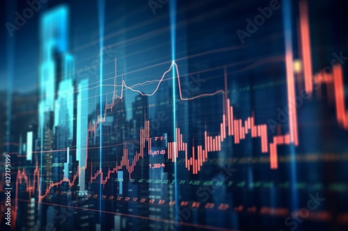 stock market trading chart on tech background © alisaaa