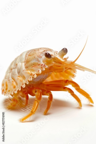 Close-Up of Small Orange and White Crab photo