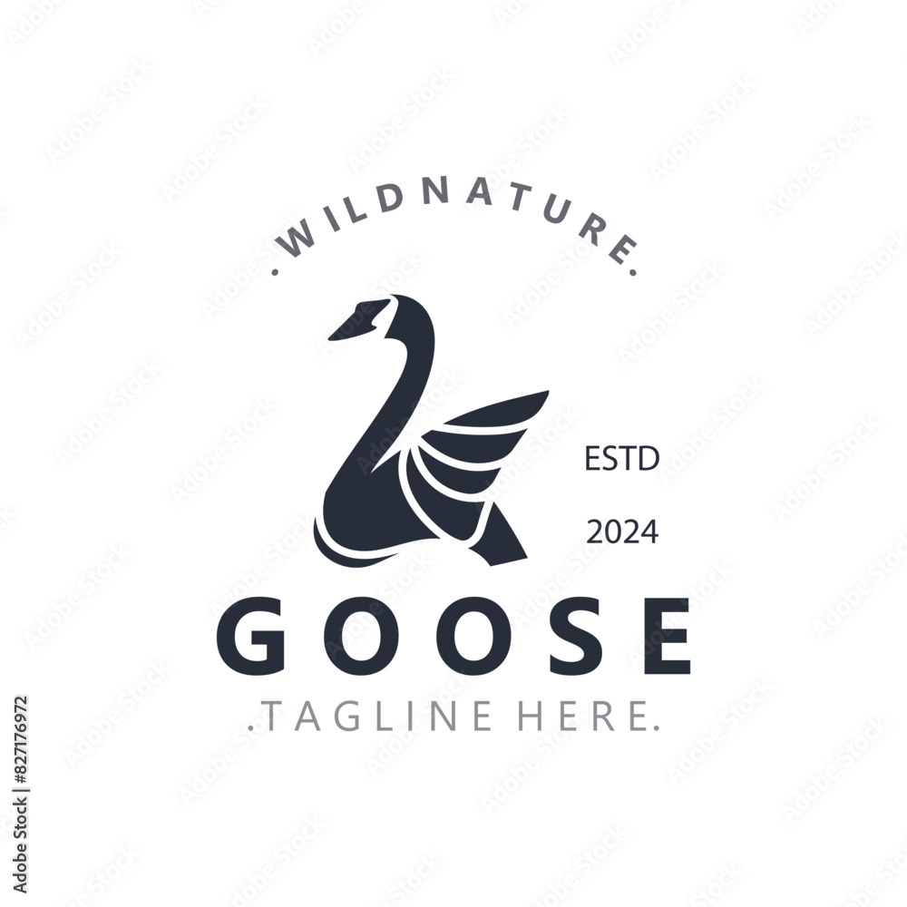 Fototapeta premium Animal Goose bird nature logo with modern style inspiration. premium design