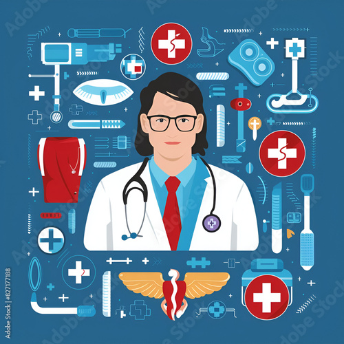 Technology medical sevice illustration. photo