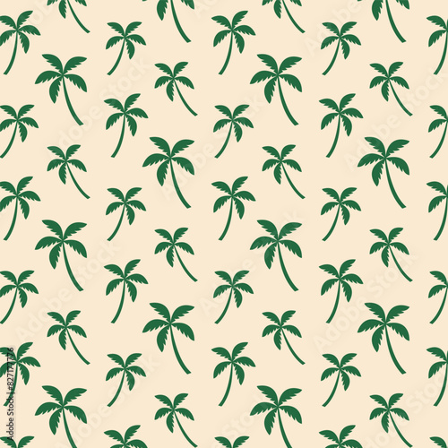 Hand drawn coconut palm tree seamless pattern. Vector summer tropical illustration for textile  texture  print  wallpapers  wrapping paper.