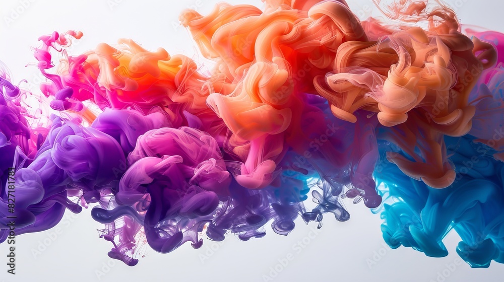Obraz premium Abstract Colored Inks Swirling in Water