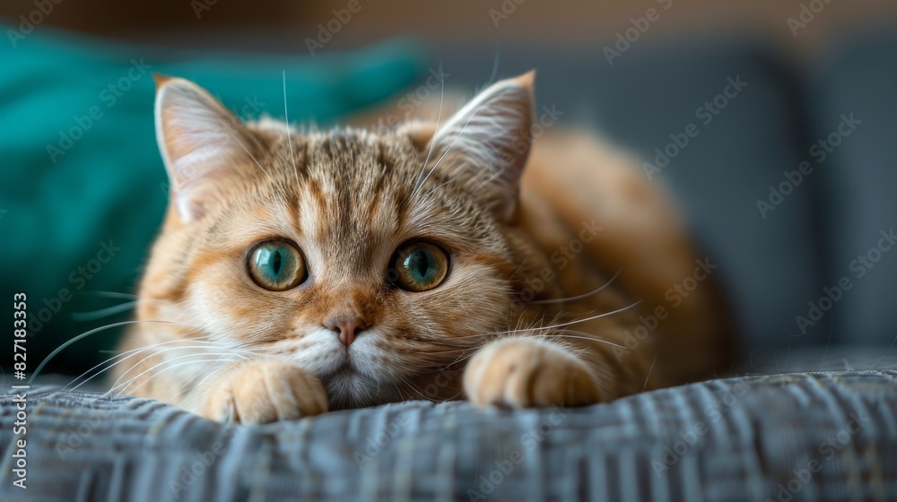 Chubby cute cat poster copy space Chubby cute cat poster copy space